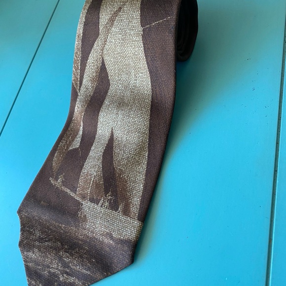 Polo by Ralph Lauren Brown and Tan Patterned Tie - Picture 3 of 5